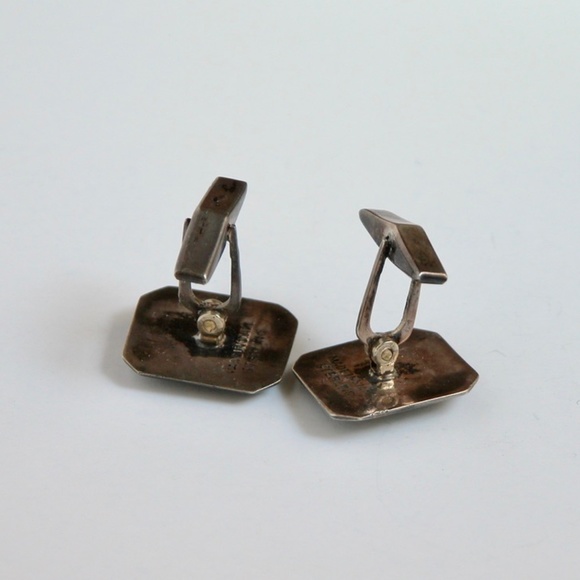 Vtg Siam Cufflinks Sterling Silver Thai Dancers - Picture 3 of 3